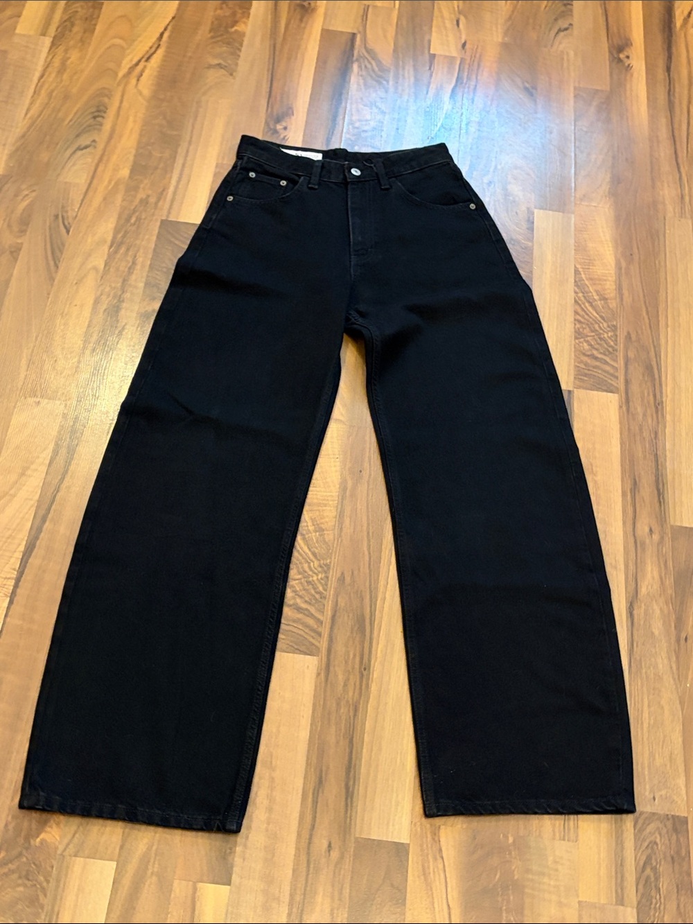 Zara Black Wide Leg Denim Pants | Size 4 | High Rise | NWT | New With Tags